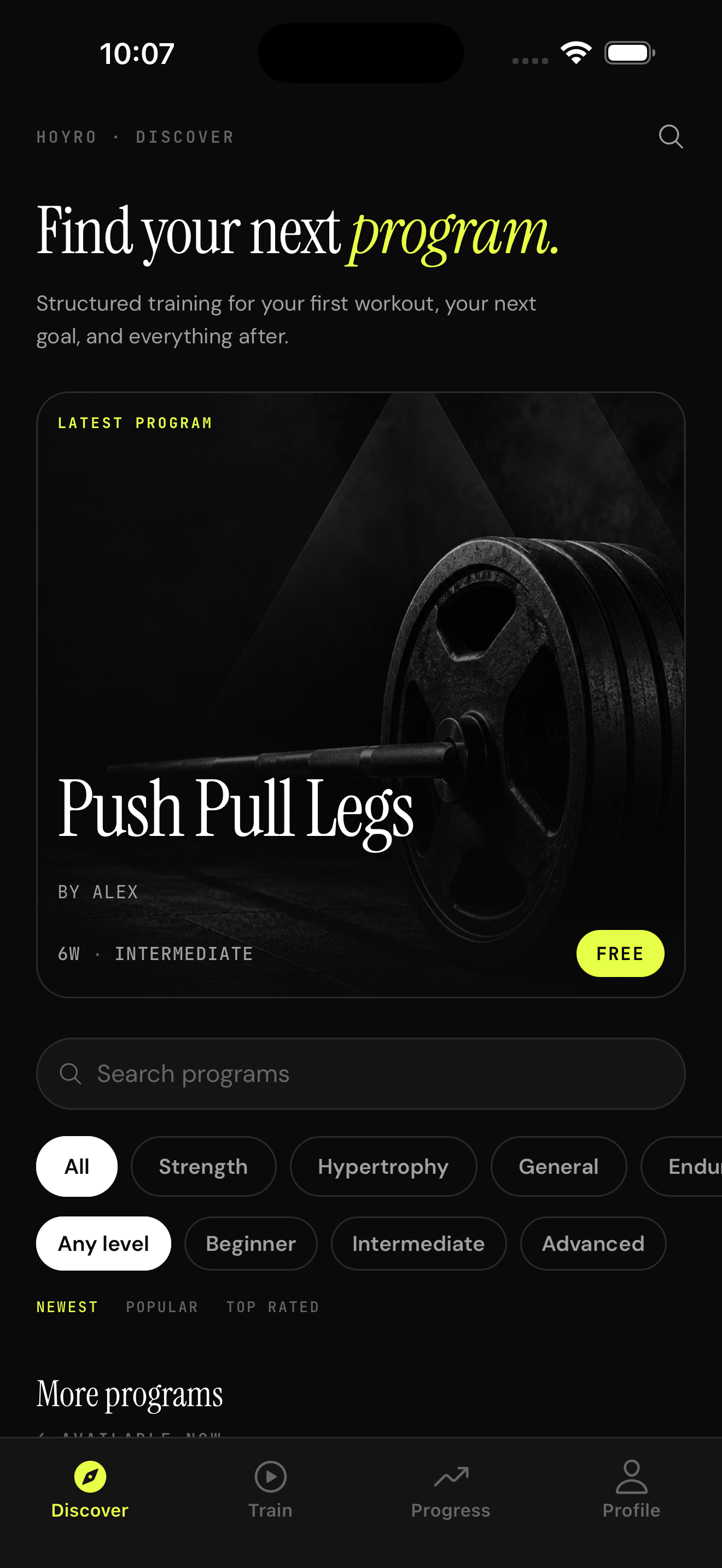 Discover programs
